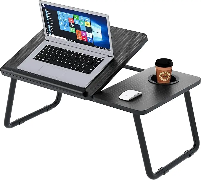 Foldable Laptop Desk with Cup Slot, Portable Computer Stand 3