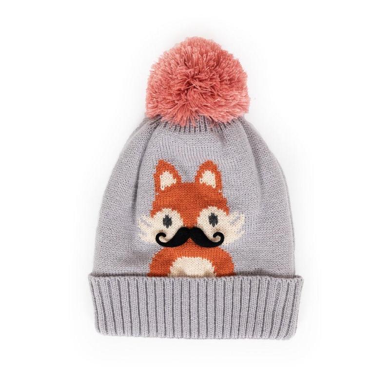 Grey foxy hat and mittens 0