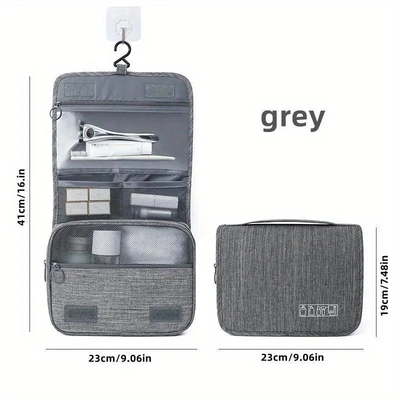 Large Capacity Hanging Travel Toiletry Bag for Men and Women - Multi Pocket Makeup Cosmetic Bag with Full Sized Toiletries Container - Perfect Travel Organizer for Accessories 6