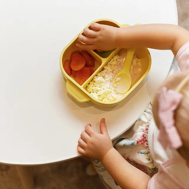 Square Silicone Suction Bowl with 3 Compartments 1