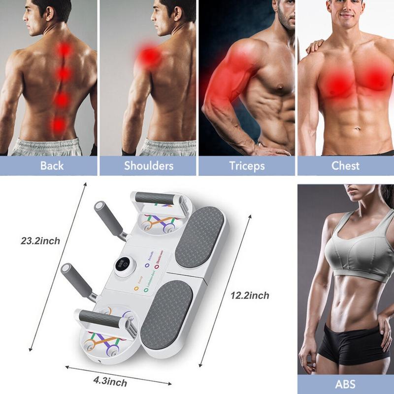 Digital Smart Push up Board, Plank Extension with resistance bands, 5 in 1 chest building fitness gear for home and outdoor exercise, Plank Training Board Anti Skid Portable Sturdy Push Up Bar Chest Core Training 3