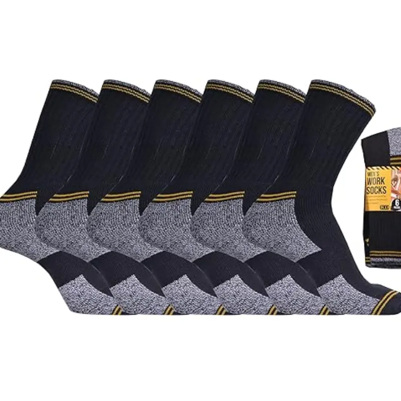 12 Pairs Mens Thick Construction Work Boot Socks Reinforced Heel and Toe for Extra Protection Soft & Very Comfortable
