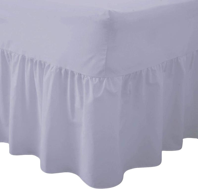 30CM Drop New Fitted Valance Sheet Bed Skirt, Frilled Valance Fitted Sheets Bedding Non Iron Soft Polycotton 25cm Deep Fit Valances Single Double Bed King Size Super King Small Double 3