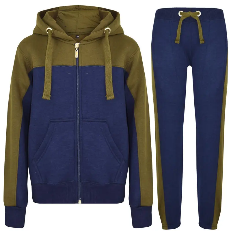Boys Tracksuit New Kids Contrast Style Hooded Jogging Bottoms And Hoodie 4 CLRS 7