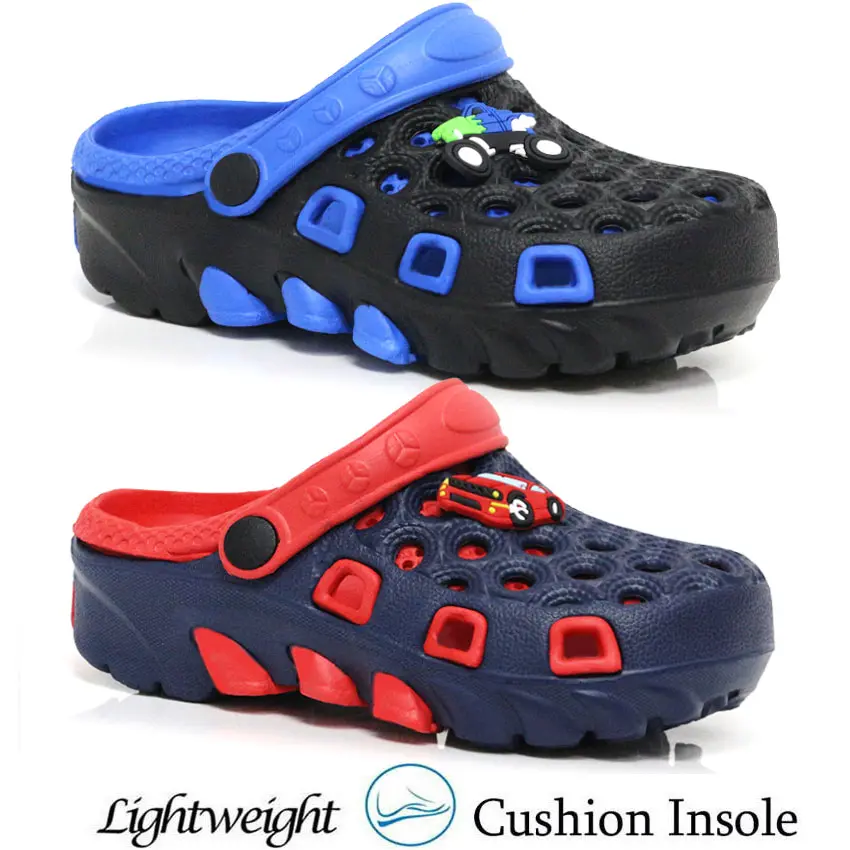 Boys Clogs Kids Cars Mules Slipper Garden Beach Sandals Rubber Pool Shower Shoes
