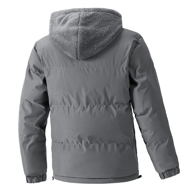 8XL Puffer Jacket Mens Thick Warm Plus Size Winter Jacket Men Cotton Fleece Padded Hooded Parkas Fake Two Piece Coats Outwear 4