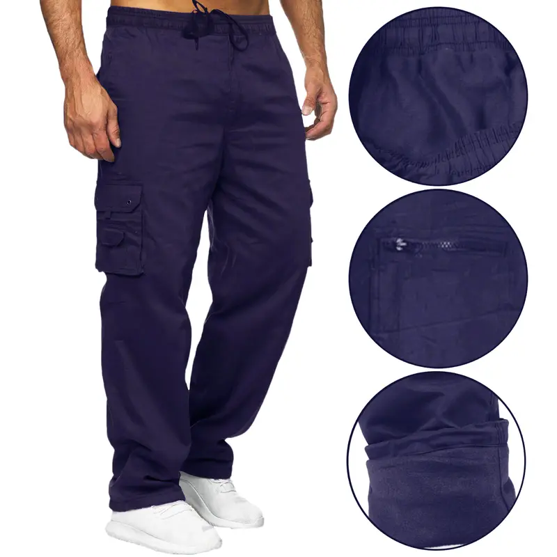 Mens Thermal Fleece Lined Elasticated Cargo Combat Work Walking Trousers Pants Fabric Menswear 4