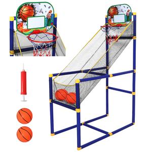 Portable Indoor/Outdoor Basketball Stand, Net, Hoop, Backboard, Arcade Game, Adults Children Outdoor Indoor Sports Game Set Exercise Fun for Ages 3+