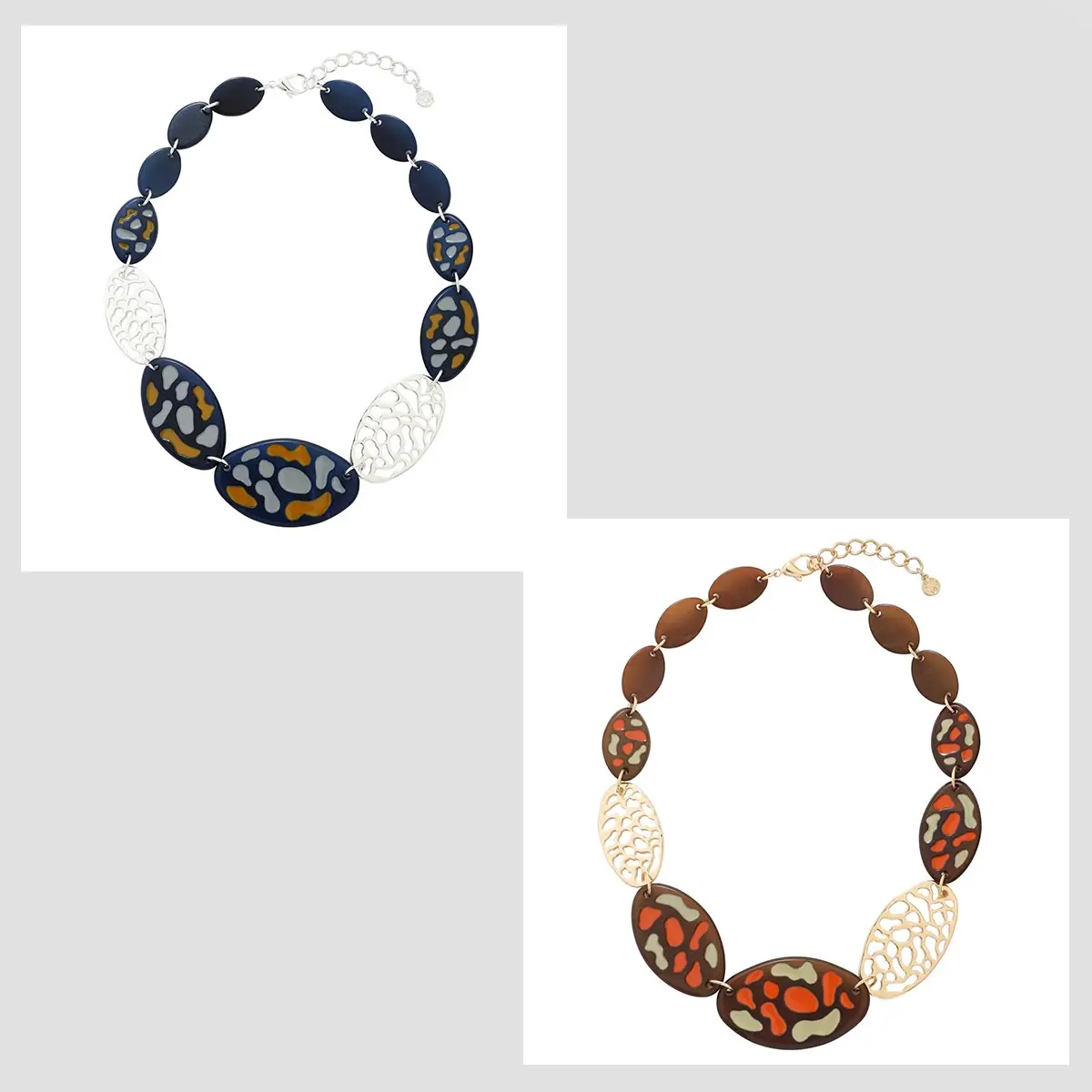 Short Colourful Statement Acrylic link Necklace 2 Daily Anniversary Female