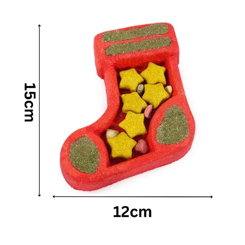 Christmas Stocking Puzzle Gift for Small Pets | Perfect for Rabbits, Guinea Pigs, Gerbils, Hamsters, Rats, Mice, Chinchillas & Degus | Pet Safe, Refillable, Treats Included 3