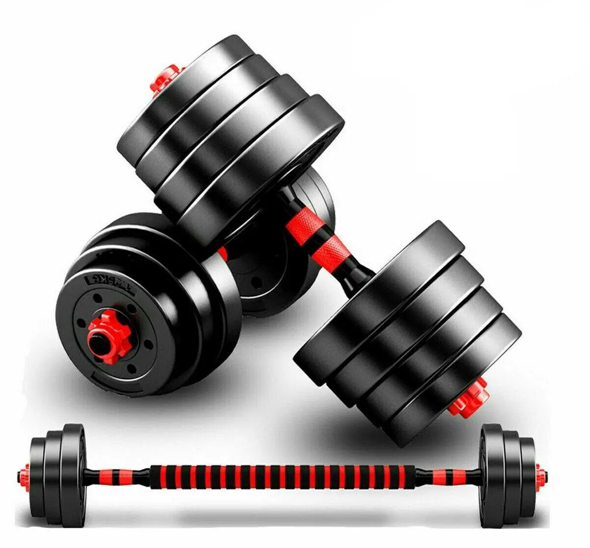 Strongway™ Adjustable Dumbbell Sets with Barbell Connector - 30KG Set for Weight Training