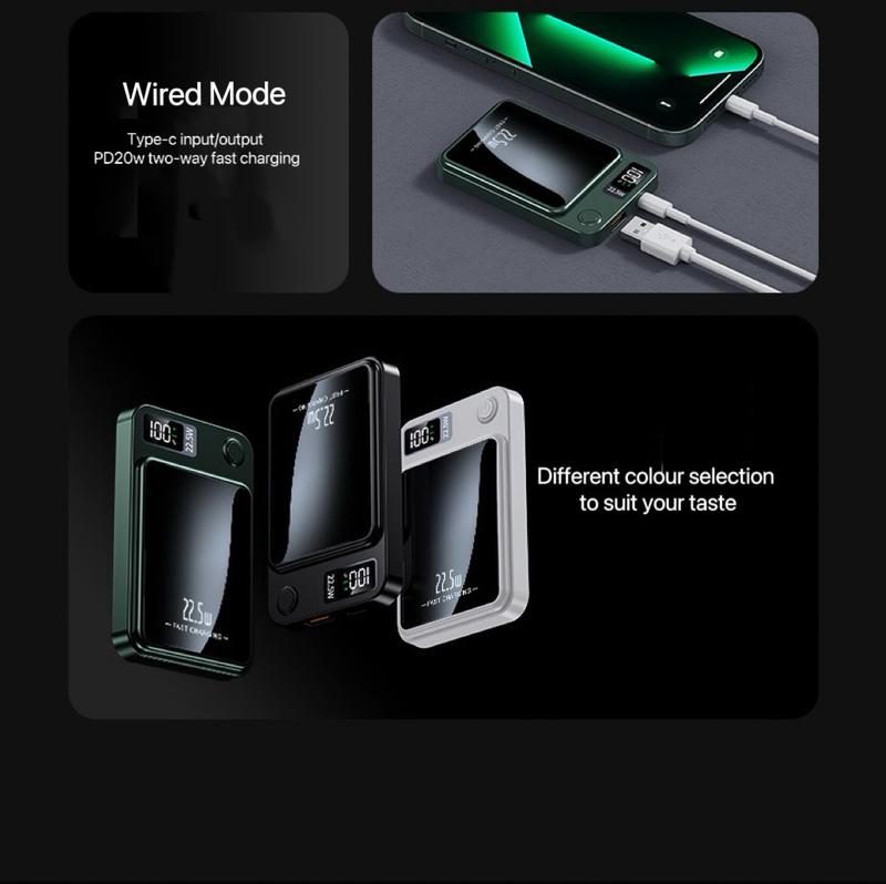 Magnetic Wireless Mini Power Bank 10000mAH with Fast Charging and Battery Level display,MagSafe Powerbank,External Battery Accessories,Compatible for Phones, iPad,Headphones,Multiple Devices Charging,Charing Mobile,Charger,Portable Charger,Gift Ideas 5