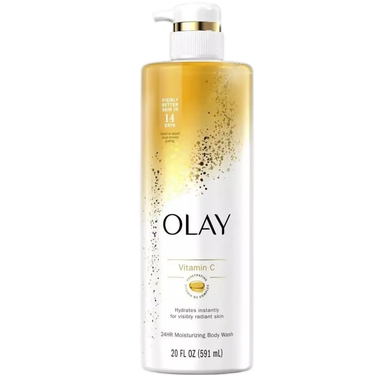 OLAY Vitamin C  Body Wash, Gentle and Moisturizing, 591ml - Daily Cleansing and Moisturizing Soap - Moisturize