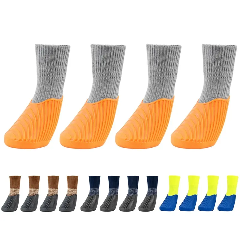 4pcs/set Outdoor Waterproof Nonslip Anti-stain Dog Cat Socks Booties Shoes Wth Rubber Sole Pet Paw Protector For Small Large Dog 0