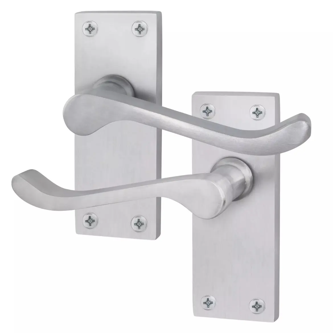 Door Handles Victorian Scroll Internal Satin Door Handles 100mm x 40mm