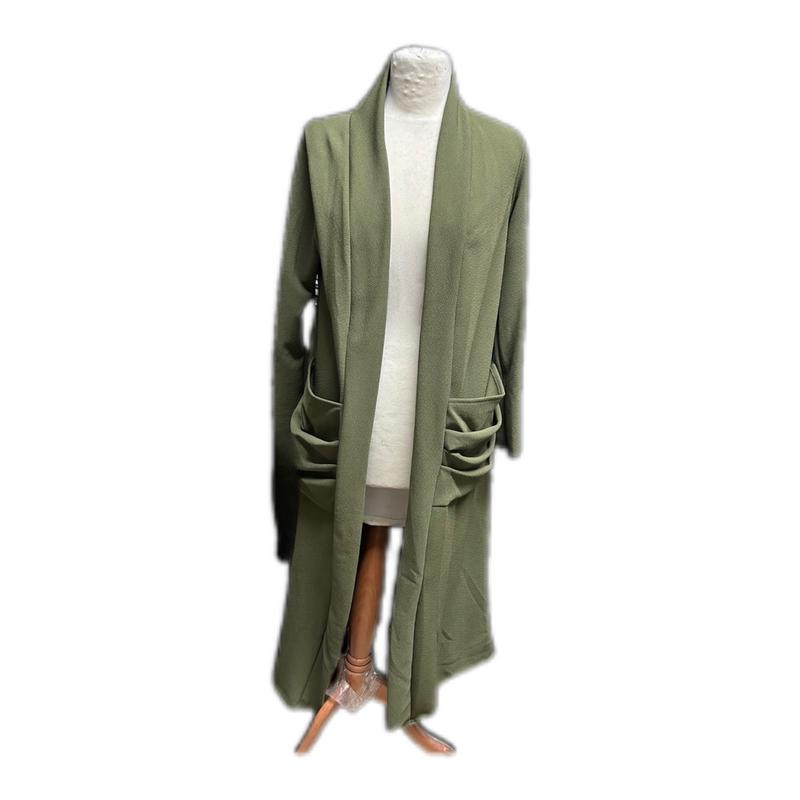 Long sleeve maxi cardigan with frill pocket 3