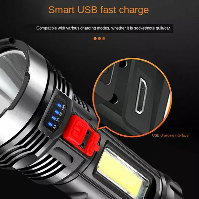 400000LM LED Super Bright Torch High Powered Camping USB Rechargeable Flashlight 5