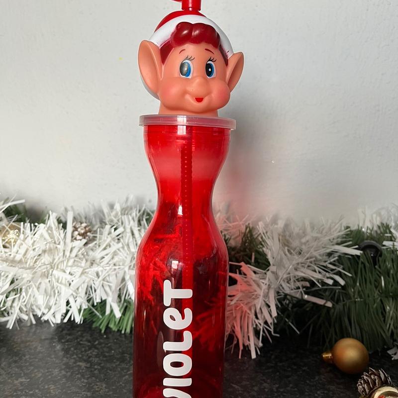 Personalised Elf Head Drinking Bottle 3