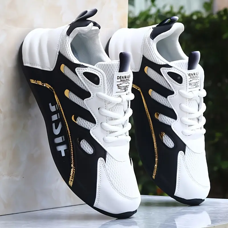 Men's Breathable Fitness Training Sneakers - Casual Style, Lace-Up, All-Season Rubber Sole Shoes 4