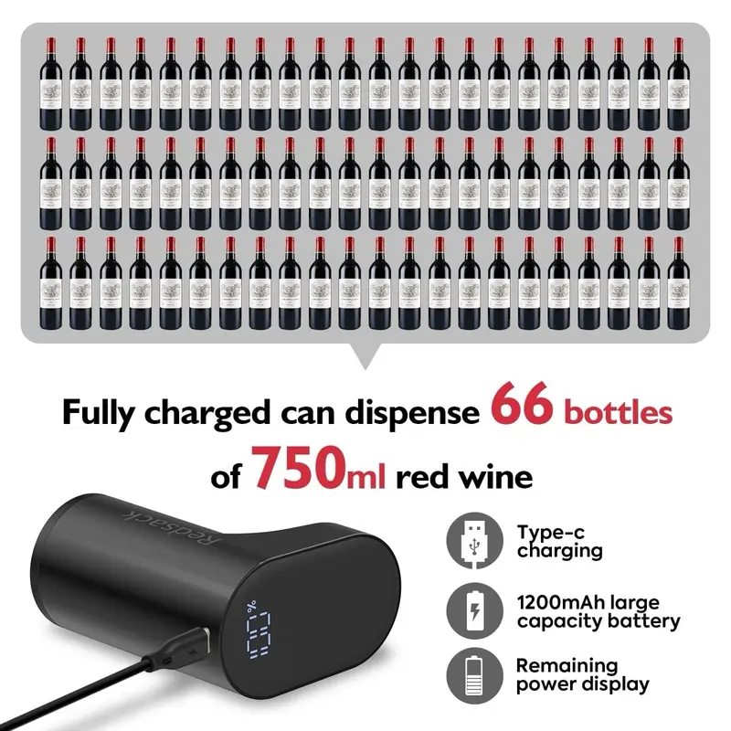 Redsack Wine Aerator - Soda/Wine Dispenser, Kitchen Accessories, Gadgets For The Home, Fathers Day Gift, Self-pouring, Summer Giff, Milk Dispenser, Fridge Water Dispenser, Great for Office Camping Juice Drinks, Refrigerator Organizers, Cocktail R2R Glass 6