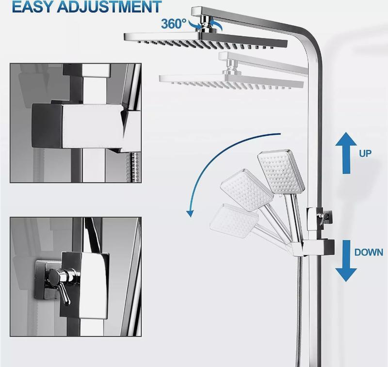 EVOLVE Chrome Square Thermostatic Shower Mixer Set Easy Fixing Kit WRAS Approved 3