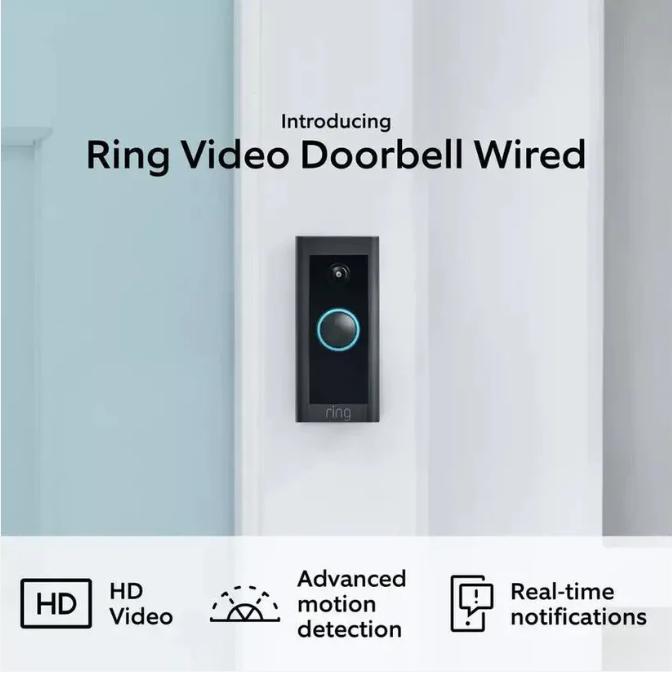 Ring Video Doorbell with Motion Detection, HD Camera, and Two-Way Audio for Enhanced Home Security door  bell 4