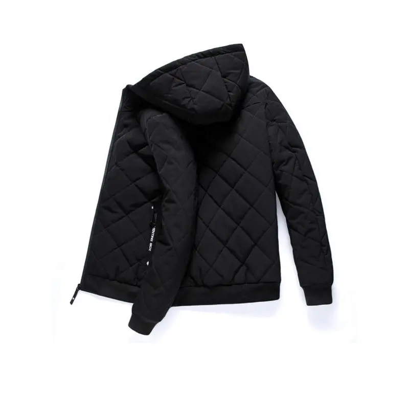 Men's Regular Fit Quilted Thermal Lined Hooded Jacket, Casual Winter Jacket for Fall & Winter, Men's Clothes for Daily Wear