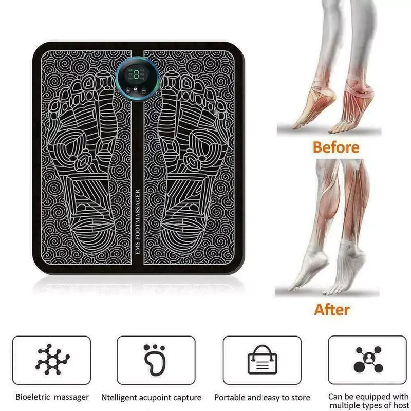 Electric ROMOTE Foot Massager Mat for Blood Circulation Relief Pain with LED and USB - Comfort 8