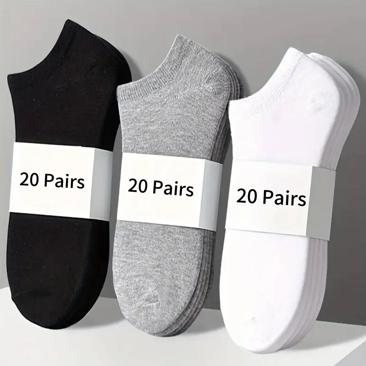 20 Pairs Unisex Solid Ankle Socks, Casual Breathable Low Cut For Summer Daily Wear, Multipack Minimalist Plain Ankle socks. Men's Socks & Hosiery, Menswear. Women's Socks. sock sale, Basic , Fashion Bowling Tropical