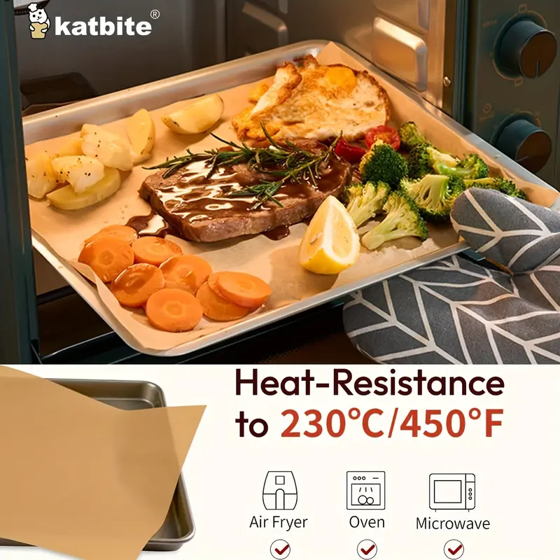 400PCS Katbite Unbleached Parchment Paper Sheets - Heavy Duty Non-Stick Baking Paper for Easy Food Release - 12 x 16 IN Pre-Cut Sheets for Half Sheet Cookie Bread Cake Pans, Grilling Meat Pizza, Oven, Air Fryer Cooking and Baking Needs 5
