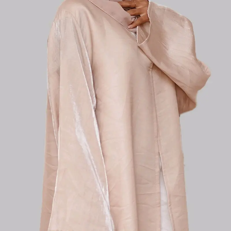 Simply Rotana Plain Long Sleeve 2pc Abaya with Shimmery Fabric & Matching Belts shimmer cloth with white shimmer inner and outside gown 0