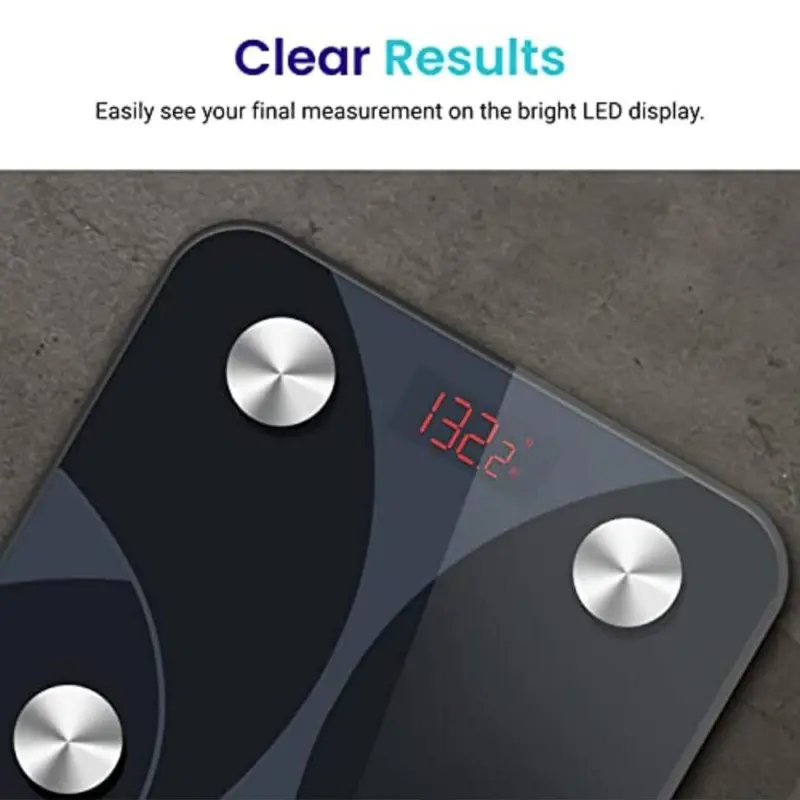 Bathroom Scale for Body Weight, BMI, Fat Percentage, Muscle Mass, Smart Digital Weighing Scale with App& Bluetooth, Accurate Body Composition Analyzer, Ash-black Healthcare 1