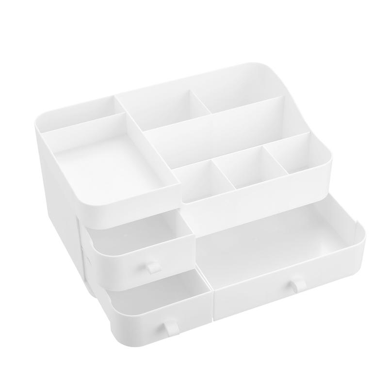 Livingandhome Large Makeup Organizer Storage with Drawers White Boxes 5