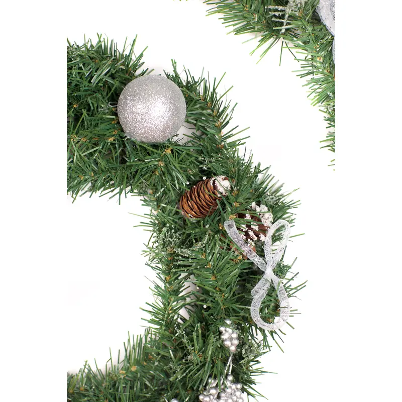 6ft - 9ft or 12ft Decorated Frozen Christmas Garland with Realistic Ice Crystals - Optional Lights 5