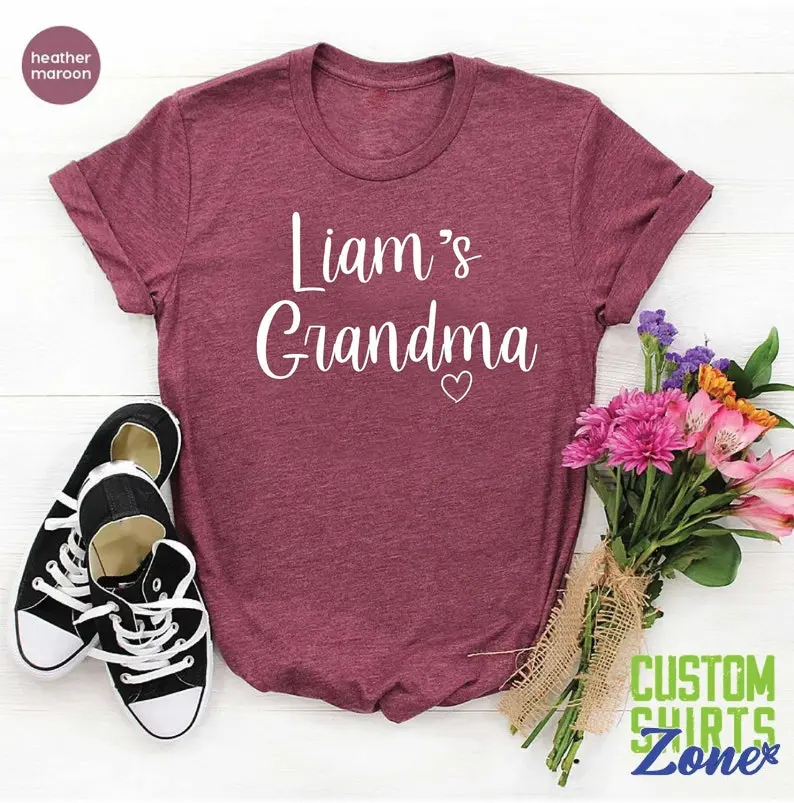 Personalized Grandma Shirts,Mother's Day Gift,Woman Tee, Custom Grandma Shirt,Grandma Birthday Shirt,Gift For Mama,New Grandma TShirt, Mom Tees