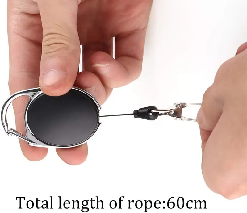 Badge Reel,  5 Pcs Reel Clips Retractable Badge Holder with Key Belt Reel for Key Ring ID Card Badge Holder 3