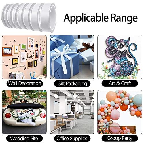 Product Introduction of Double Sided Tape - 2 Rolls 2 Sizes Adhesive Sticky Craft Tape - each roll 25 meters Long,Wide 6mm/9mm 3