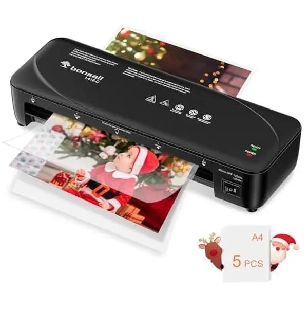 A4 Laminator Machine with Never Jam Technology, Dual Heat Settings, High-Speed Laminating, Max 230mm Width (A4 Size) - Ideal for Home, Office, and School Use,Black (L418-C)