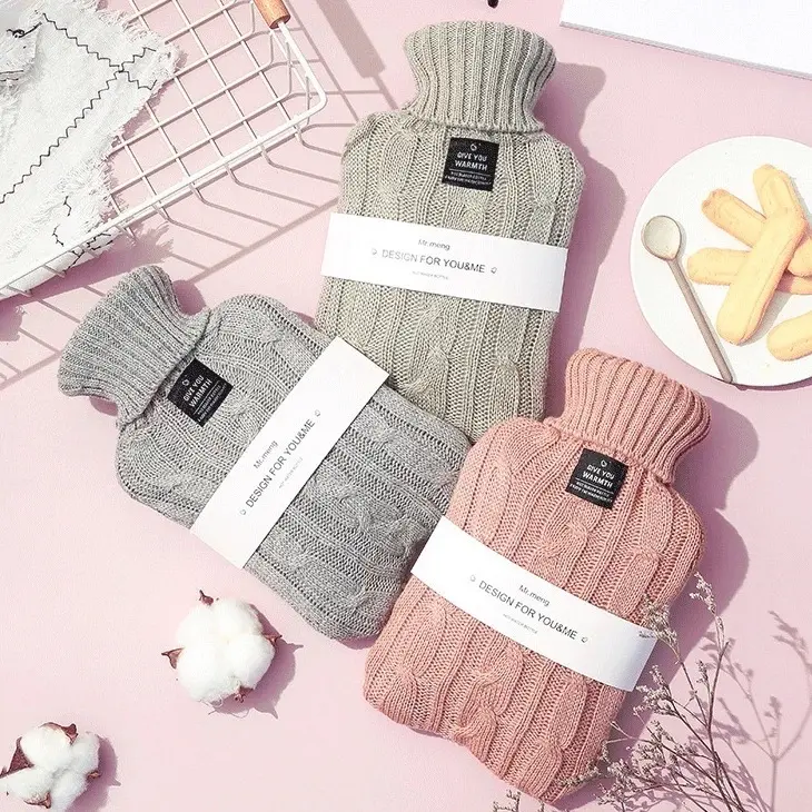 1 L Hot Water Bottle with matching plush soft cover and an extra cover free Leakage Proof Leakage Proof Long-lasting Rubber Leakage Proof Comfortable Cozy 2