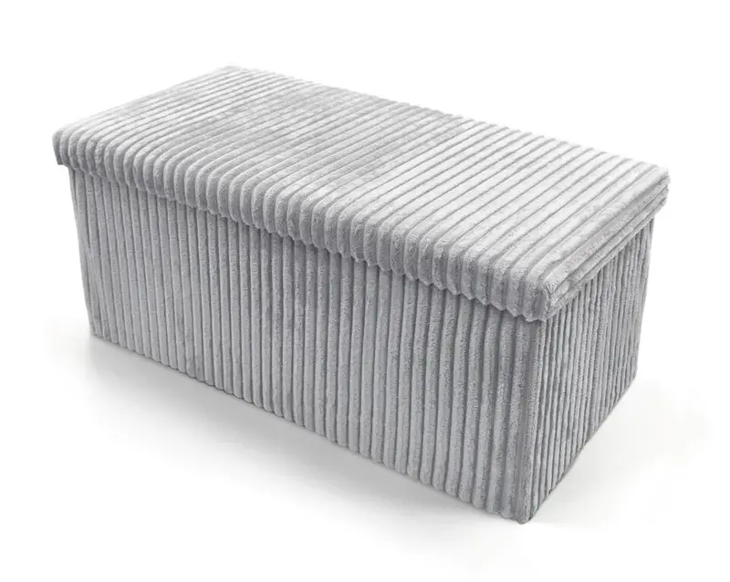 Crushed Velvet Diamante Ottoman Folding Storage Box Seat Foot Stool Bench 2 Size 6