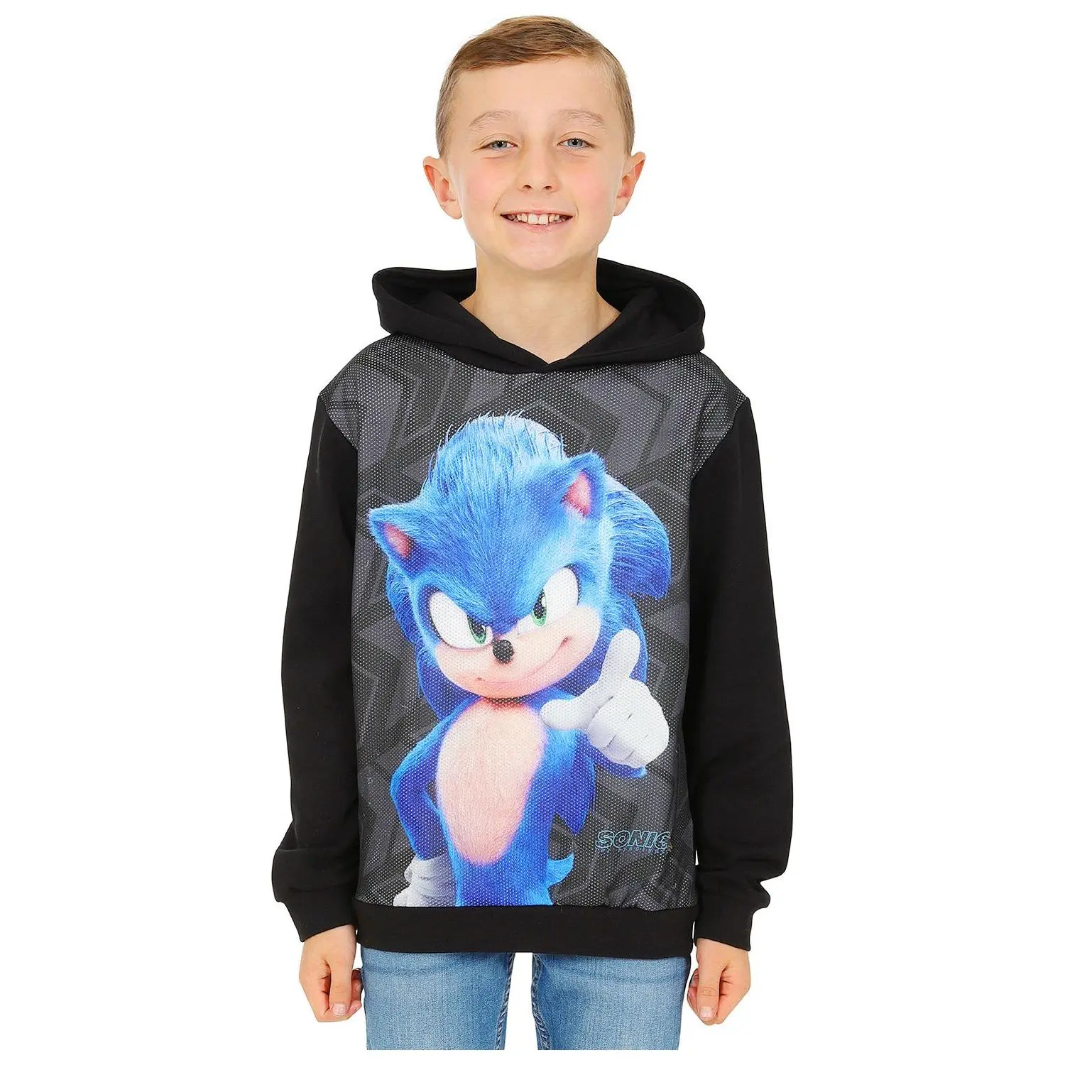 Official Sonic The Hedgehog Hooded Top Gaming Birthday Gift Kids Top Boys