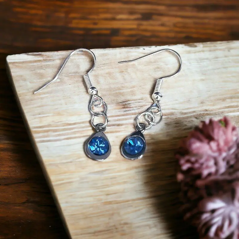 Blue Topaz Teardrop Earrings 0