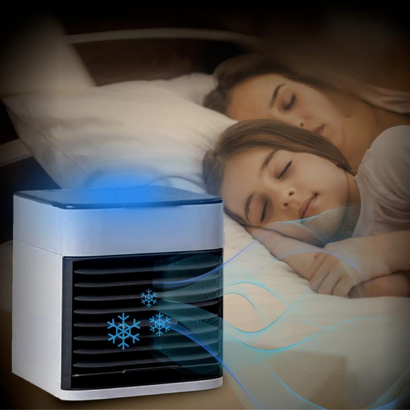 Mini Air Cooler Portable LED USB Air Conditioner Fan Humidifier Purifier Cooling 5