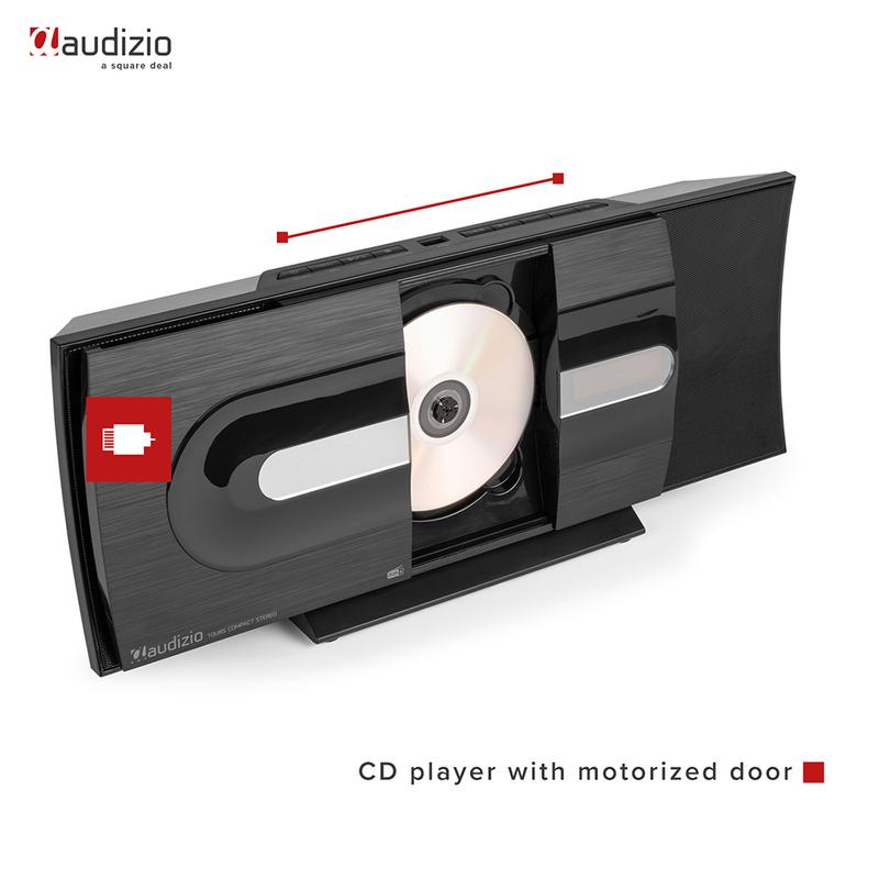 Audizio Tours HiFi Stereo System with Bluetooth, CD & DAB+, Black 2