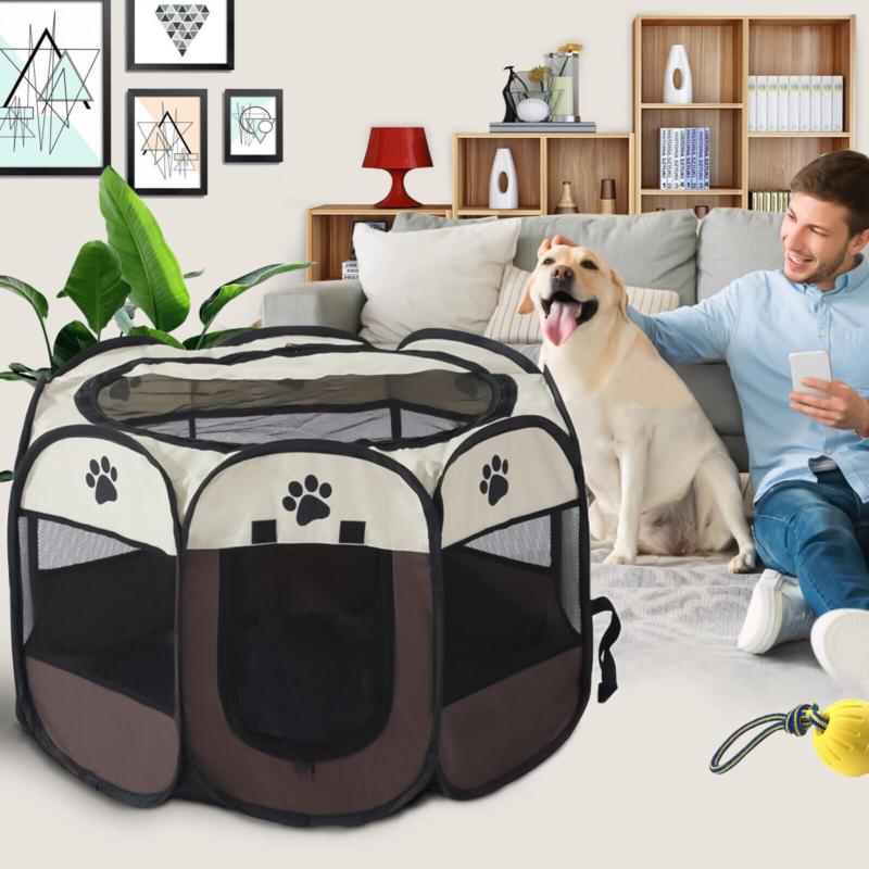 Large Portable Pet Dog Cat Playpen Tent Oxford Fabric Fence Kennel Cage NEW 3