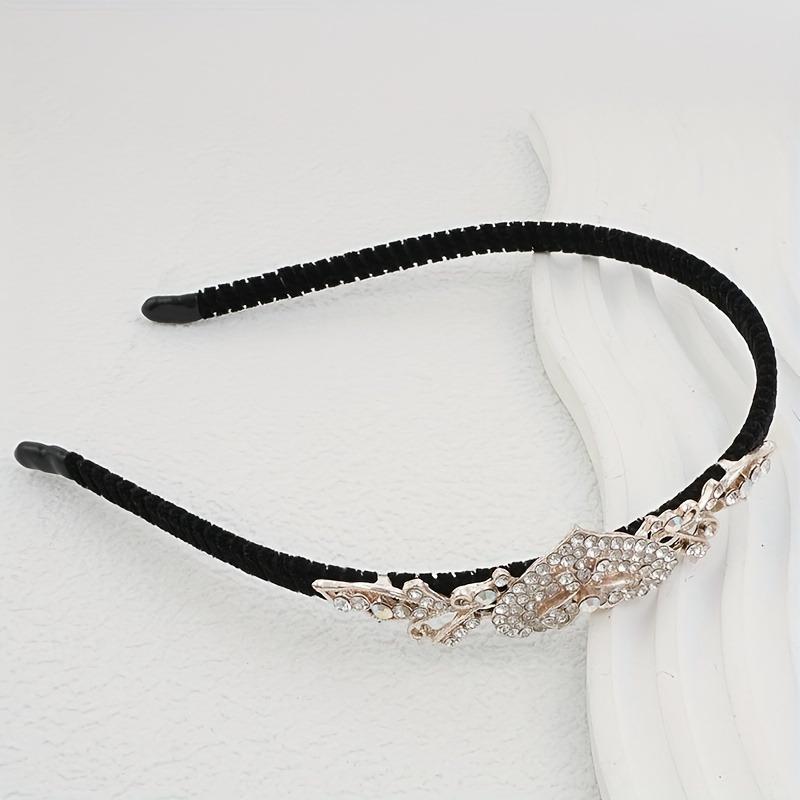 1pc Elegant Floral And Butterfly Rhinestone Hairband, Versatile Hair Accessory For Women, Retro Style, Simple Design For Face Washing And Styling 7
