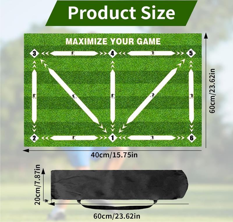 Football Training Mat with Storage Bag, Non Slip Shock Soccer Skills Training Mat, Silent Football Footstep Training Mat for Kids/Adult to Improve Football Training Skills Equipment Accessorie 1