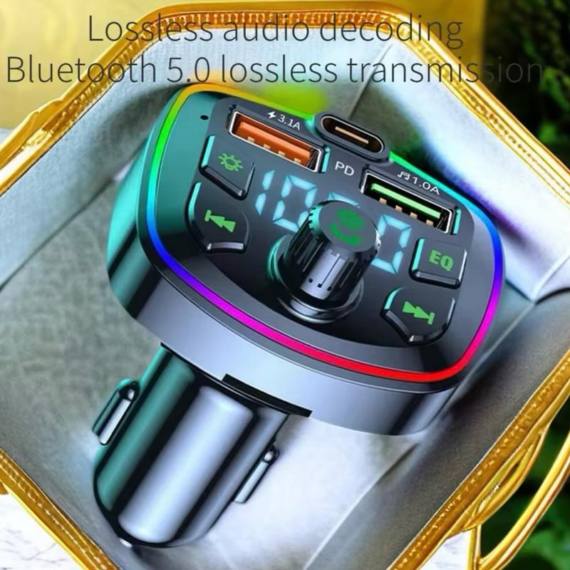 Q7 Bluetooth Car Charger Car FM Transmitter Bluetooth Hands Free Mp3 True 3.1A Dual USB Port PD Charging 3