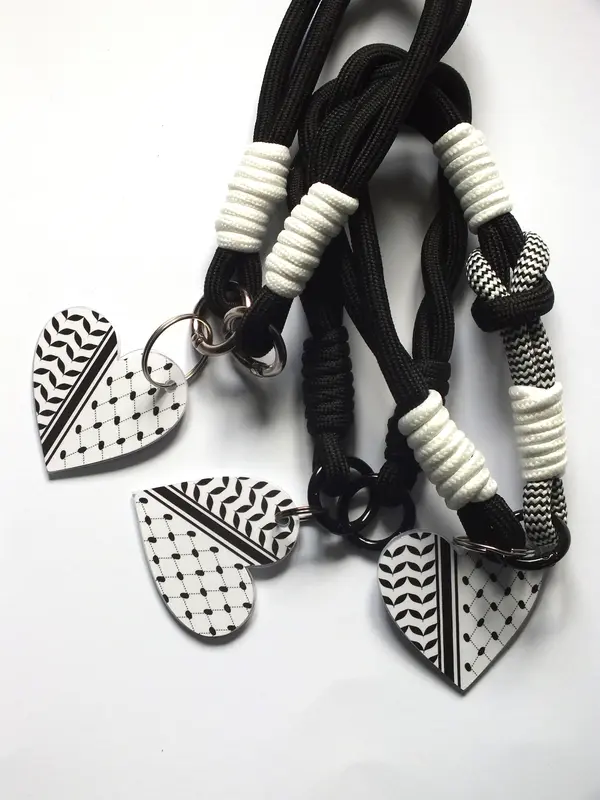 Shoelace Keyring Black White Keychain Love Heart Keyring Pink Glitter Heart Keychain Valentines Gift Anniversary Gifts Present for Girlfriend Present for Wife 7