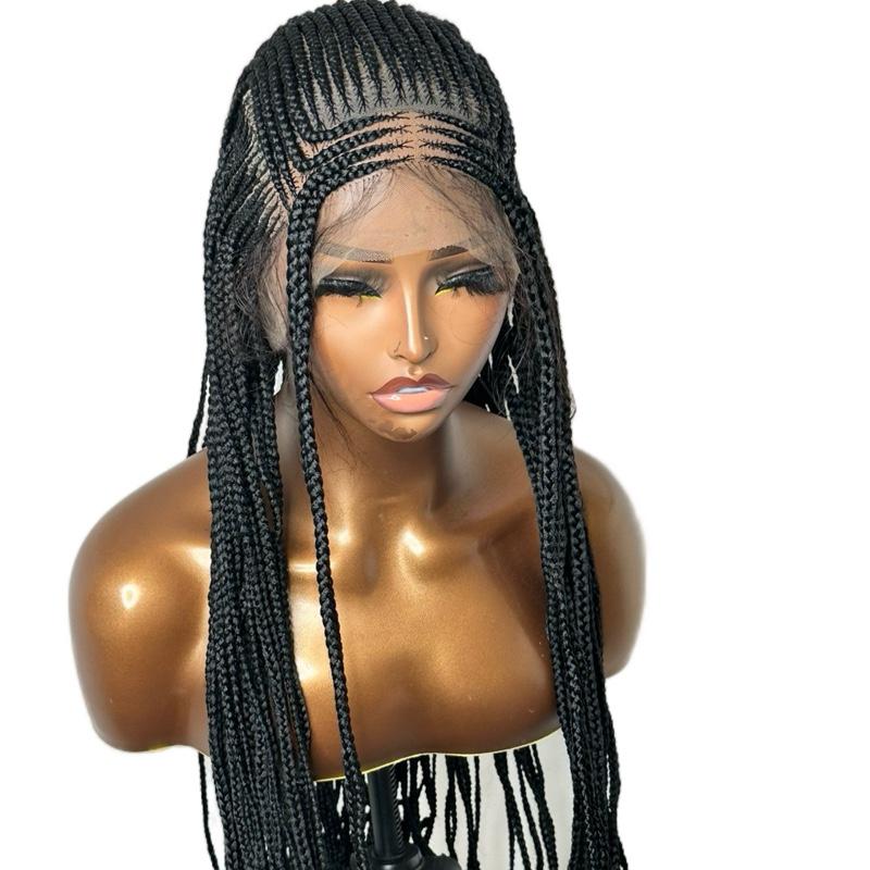 Black Braided Wig with Full Lace - Two Steps 0